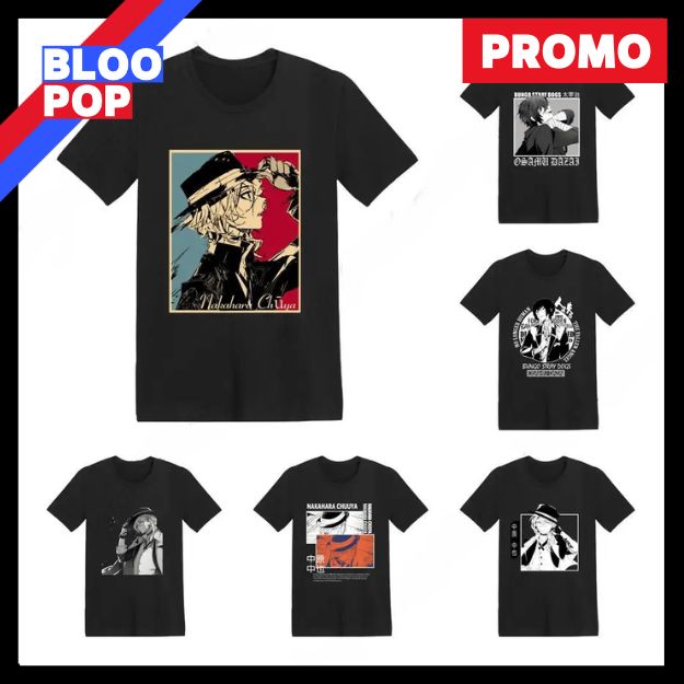 T-Shirt Anime Bungo Stray Dogs - Chemise Homme Unisexe à Manches Courtes - Motif Imprimé Doux et Léger