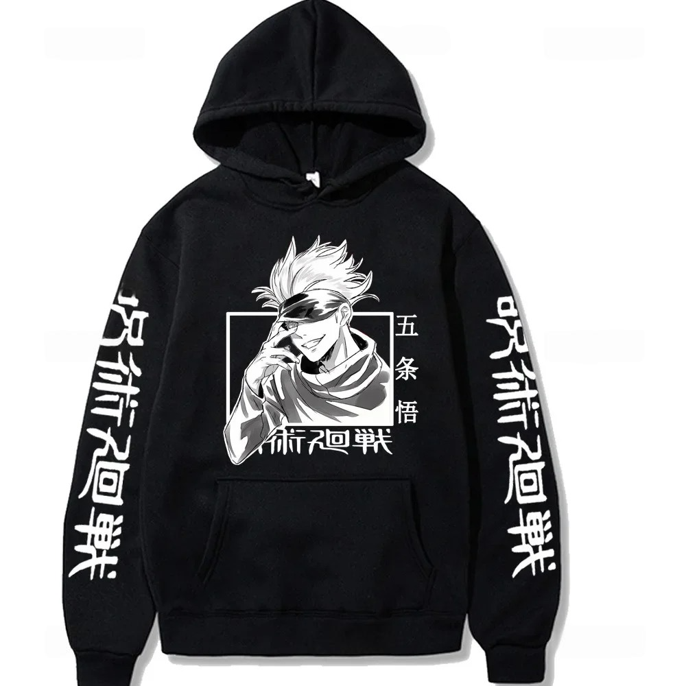 Japon Anime Jujutsu Kaisen hommes sweat à capuche pour femme Satoru Gojo sweat-shirt ample unisexe automne chaud décontracté Streetwear