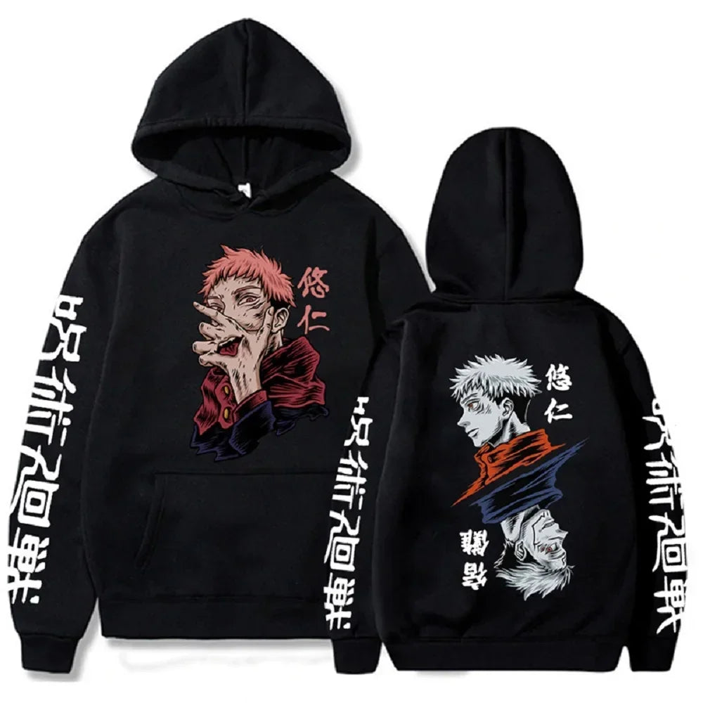 Japon Anime Jujutsu Kaisen hommes sweat à capuche pour femme Satoru Gojo sweat-shirt ample unisexe automne chaud décontracté Streetwear