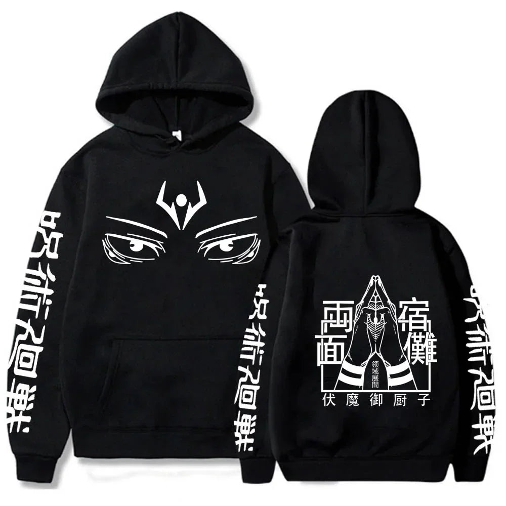 Japon Anime Jujutsu Kaisen hommes sweat à capuche pour femme Satoru Gojo sweat-shirt ample unisexe automne chaud décontracté Streetwear