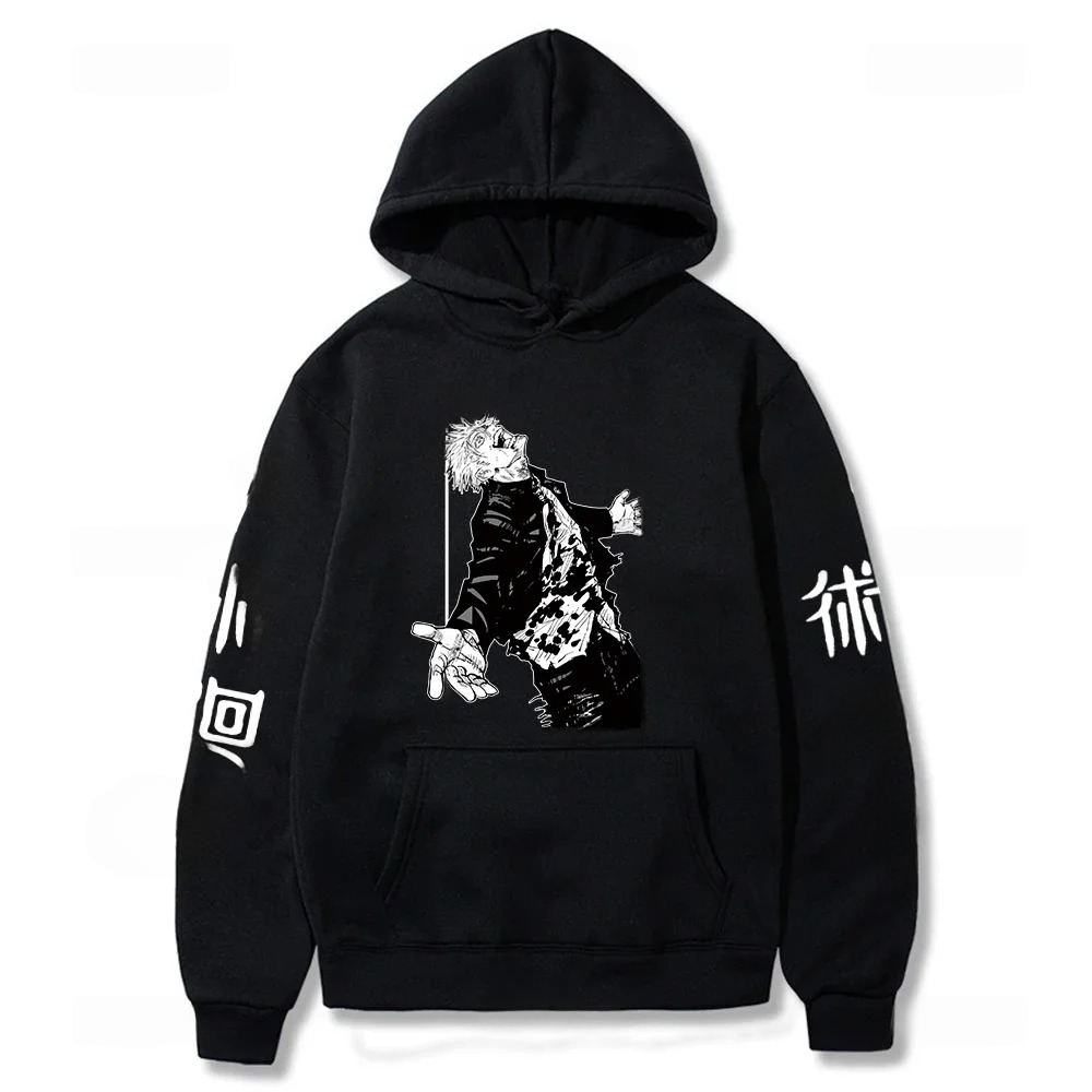 Japon Anime Jujutsu Kaisen hommes sweat à capuche pour femme Satoru Gojo sweat-shirt ample unisexe automne chaud décontracté Streetwear