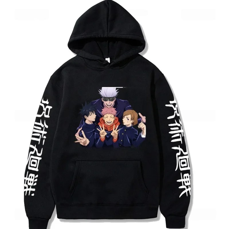 Japon Anime Jujutsu Kaisen hommes sweat à capuche pour femme Satoru Gojo sweat-shirt ample unisexe automne chaud décontracté Streetwear