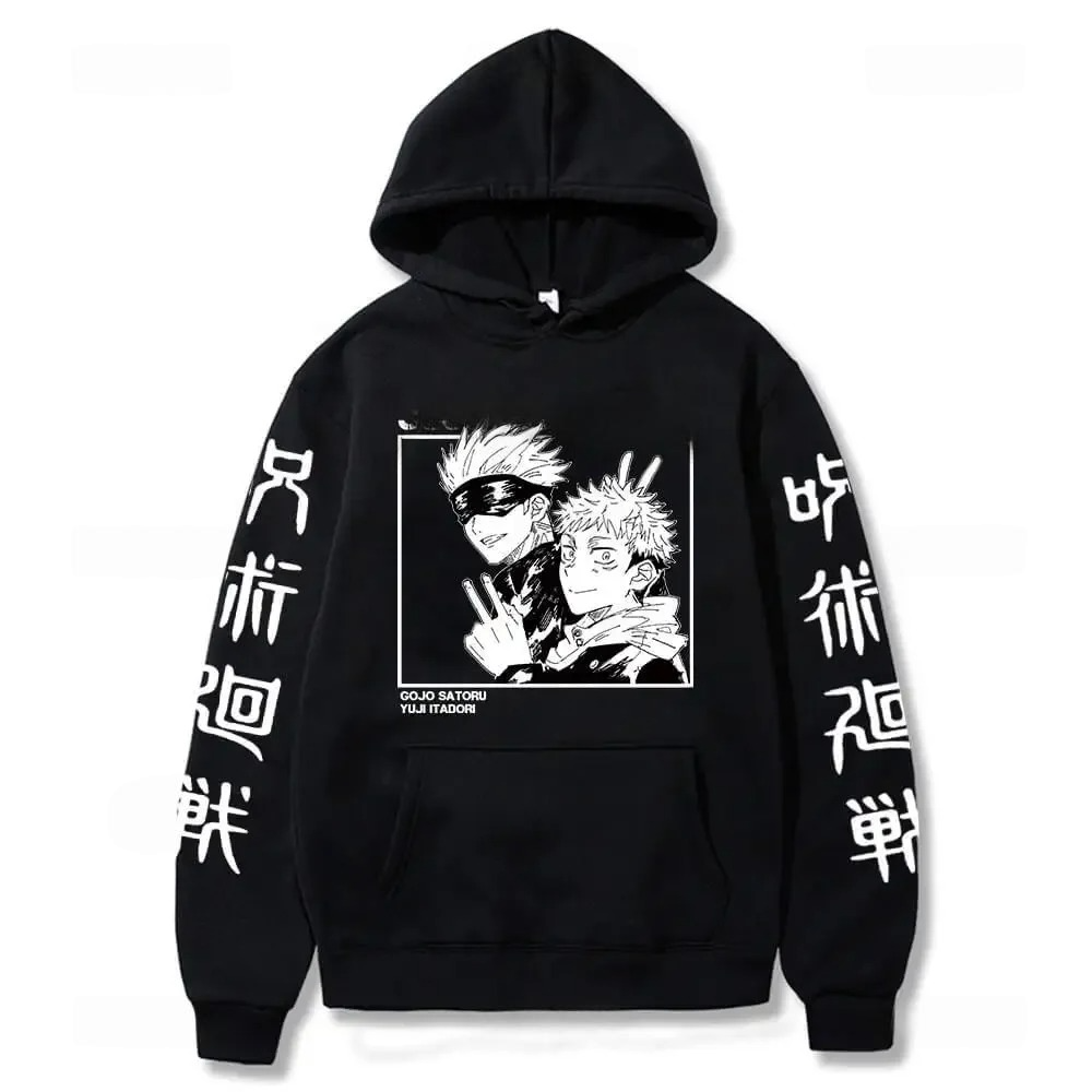 Japon Anime Jujutsu Kaisen hommes sweat à capuche pour femme Satoru Gojo sweat-shirt ample unisexe automne chaud décontracté Streetwear