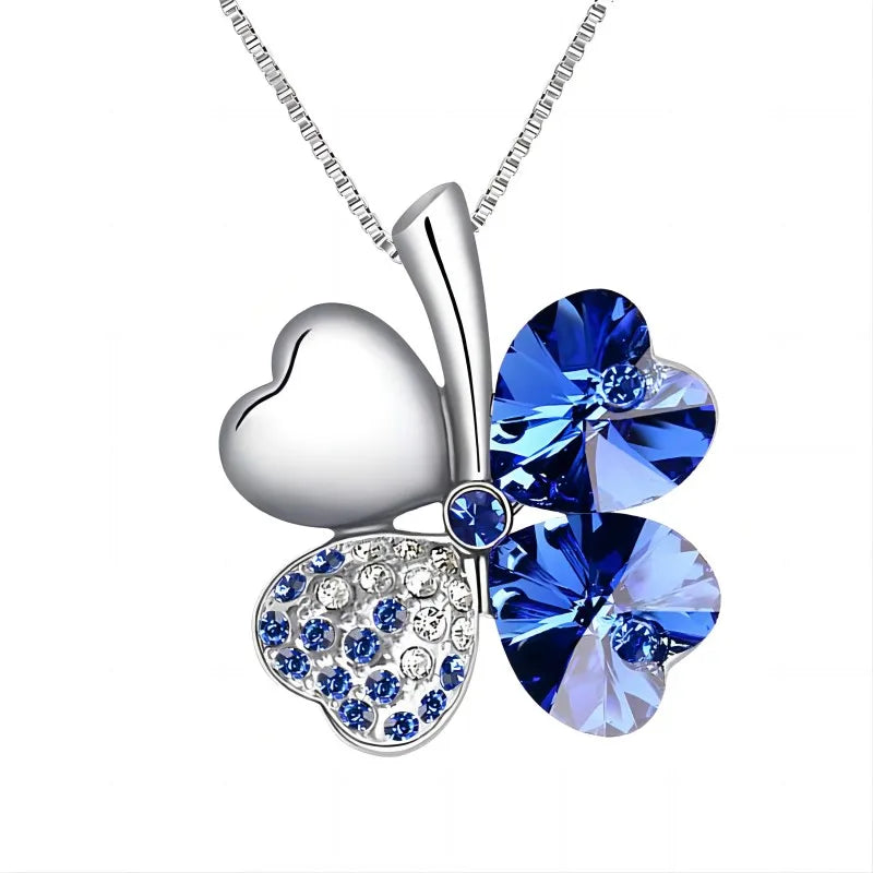 Cristal 4 feuilles trèfle pendentif colliers amant cadeau d'anniversaire qualité mode bijoux livraison directe charme filles mariage
