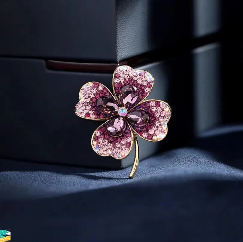 Broches à fleurs en cristal, bijoux de luxe, épingles à revers, écharpe, boucle, accessoires, bijoux à la mode