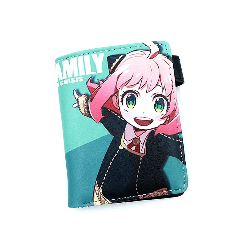 Anime SPY×FAMILY Loid Anya Forger Yor PU Bifold Short Wallets Coin Purse with Inner Zipper Pocket