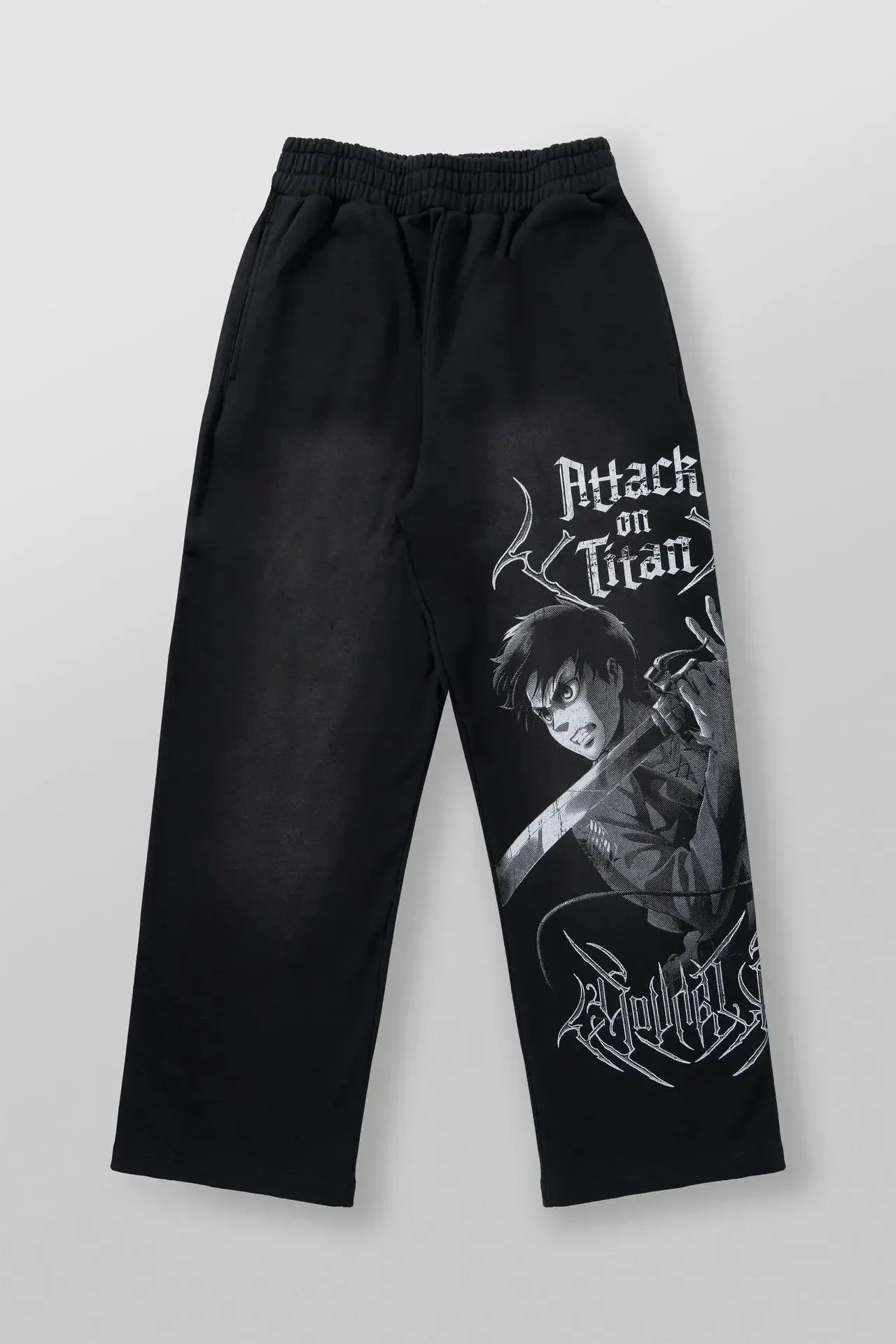 YOUNGLA American Cartoon Attack on Titan Jogger Cotton Wool Printed Wide Leg Pants