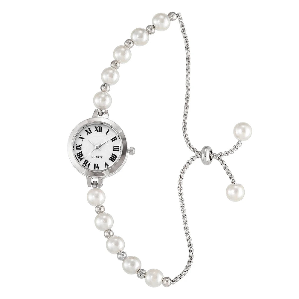 LUCKY FOX nouveau Style minimaliste Bracelet de perles femmes montre à Quartz à la mode petit disque conception lumière luxe bijoux femmes montre