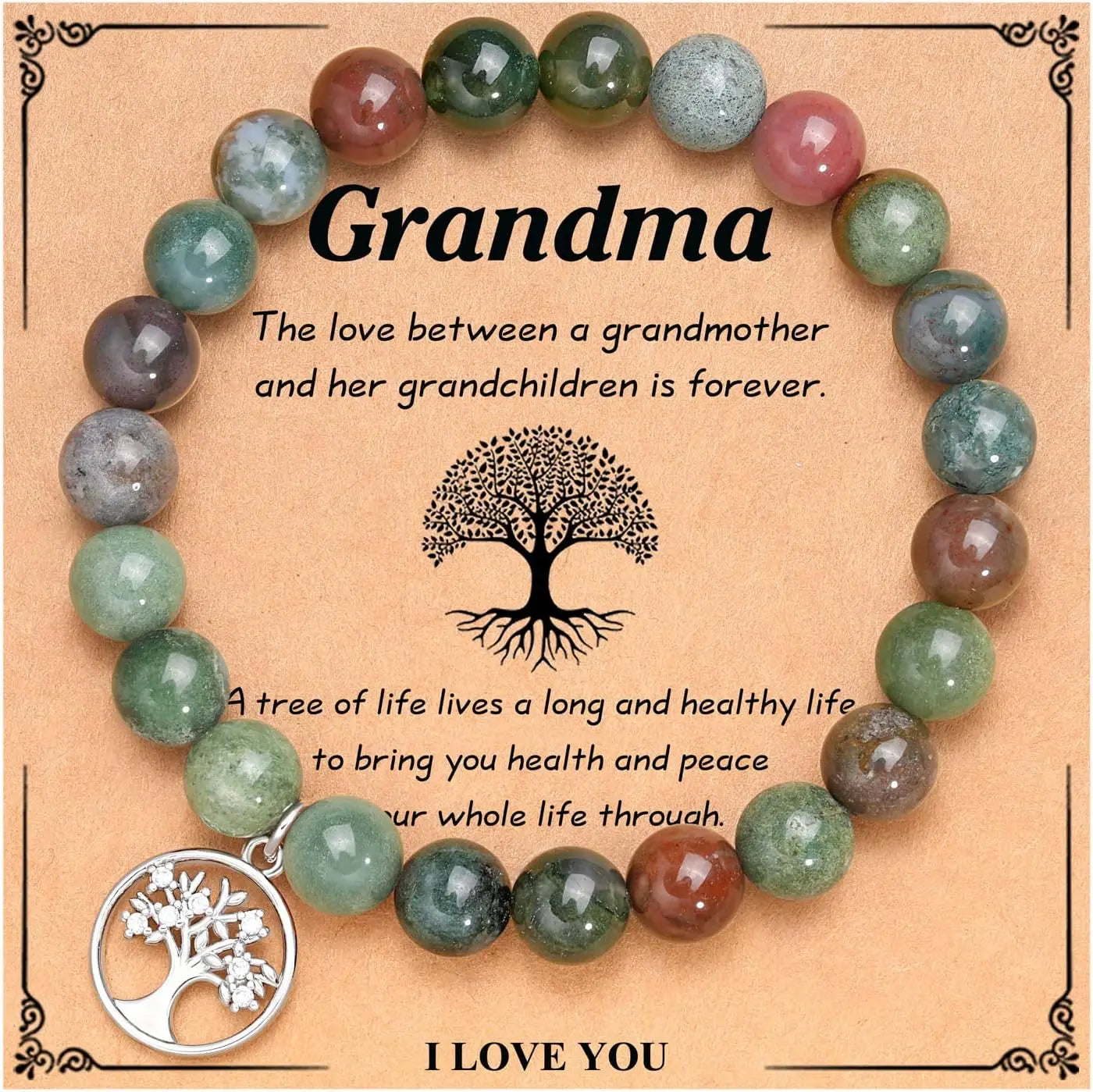 Bracelet en Agate violette, carte d'arbre de vie, Bracelet en pierre naturelle perlée de Rhodochrosite, cadeaux d'anniversaire et de noël pour Nana/grand-mère/maman