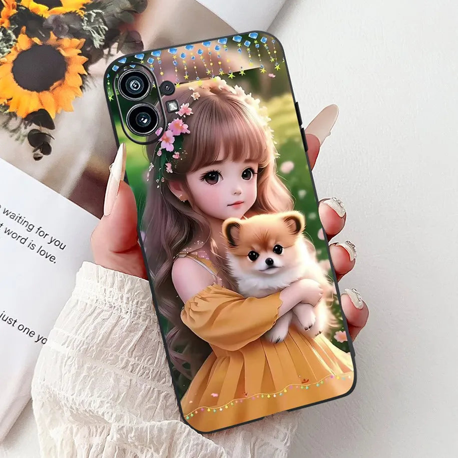 Coque de téléphone 6.55 "pour rien de téléphone (1) One 1 A063 couverture arrière antichoc en Silicone noir souple pour rien Phone1 dessin animé Funda nouveau