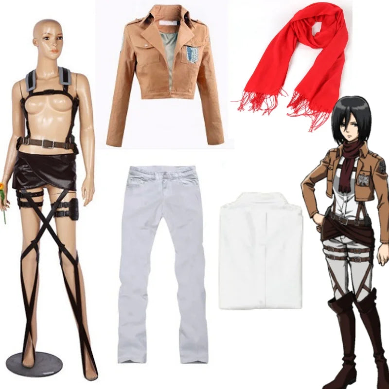 Attack on Titan Levi Ackerman Anime Cosplay Belt, Mikasa Eren Jaeger, Soldier Commander, Poitou Corps, Freedom Wings