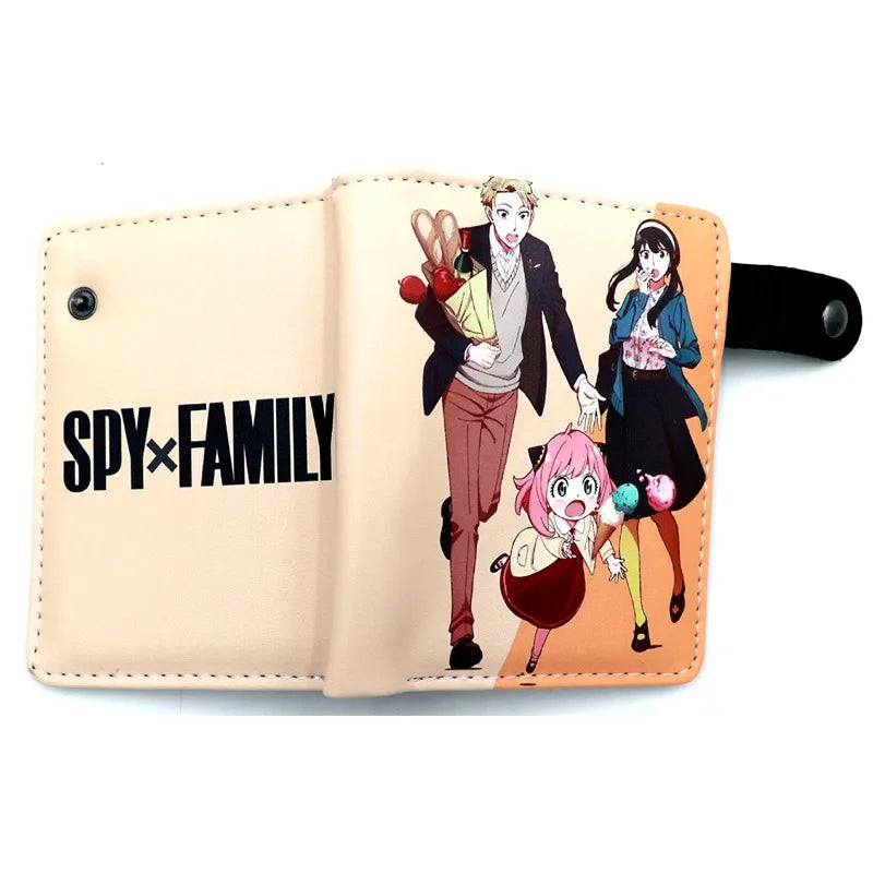 Anime SPY×FAMILY Loid Anya Forger Yor PU Bifold Short Wallets Coin Purse with Inner Zipper Pocket