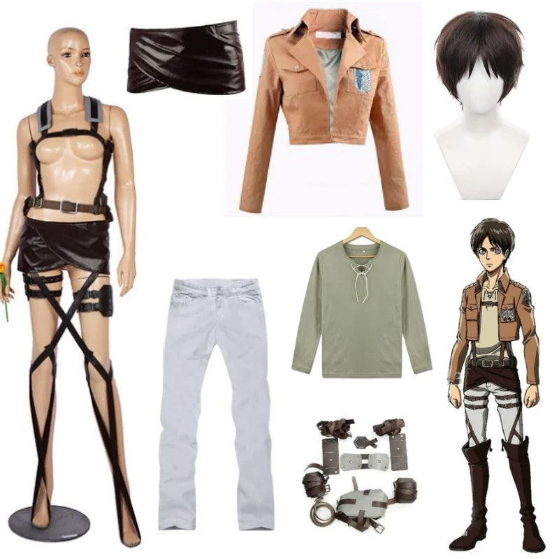Attack on Titan Levi Ackerman Anime Cosplay Belt, Mikasa Eren Jaeger, Soldier Commander, Poitou Corps, Freedom Wings