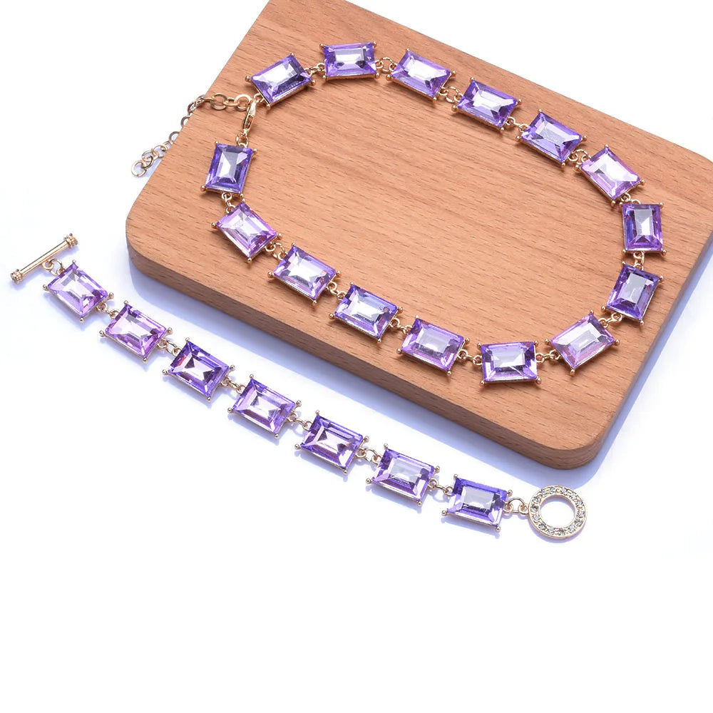 Bracelets en cristal de verre violet jaune bleu pour femmes, bijoux à breloques de luxe, style Boho ethnique, nouvelle collection 2025