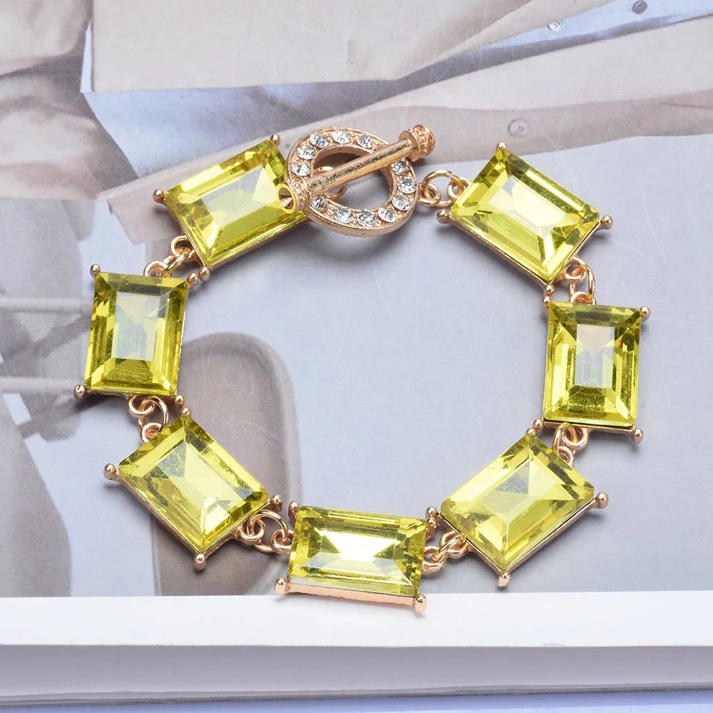 Bracelets en cristal de verre violet jaune bleu pour femmes, bijoux à breloques de luxe, style Boho ethnique, nouvelle collection 2025