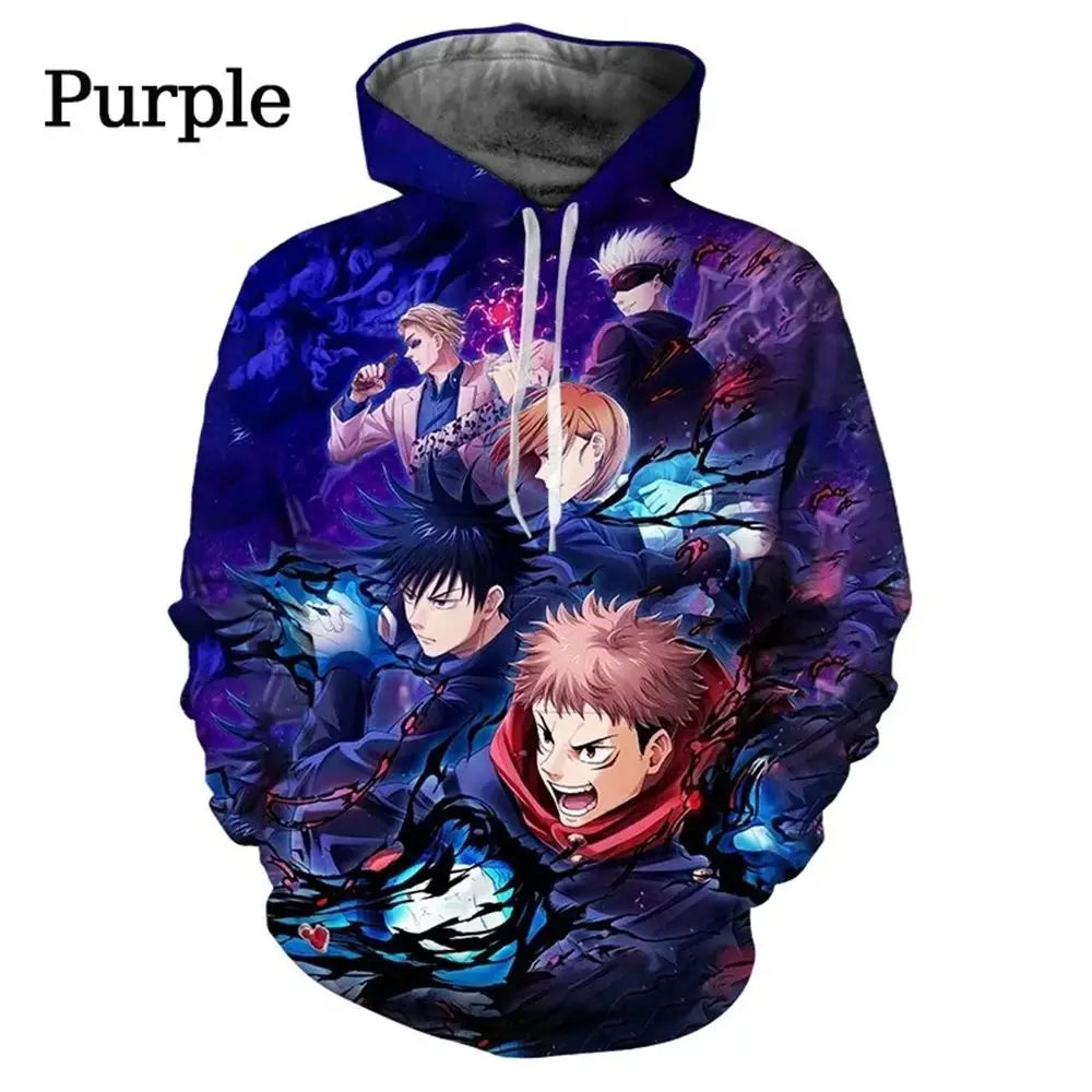 Men's Hoodie Anime Manga Jujutsu Kaisen Satoru Gojo 3D Print Fashion Pullover New Men's Clothing