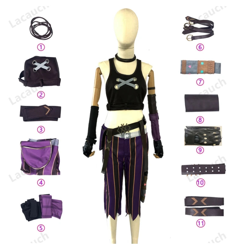 Jinx Arcane Cosplay Costume (League of Legends) - Sexy Women's Outfit with Accessories - Halloween & Manga Convention Costume