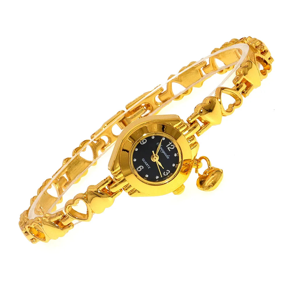 Montre-bracelet à quartz avec pendentif coeur pour femme, petit cadran, mode, mignon, vente en gros, nouveauté