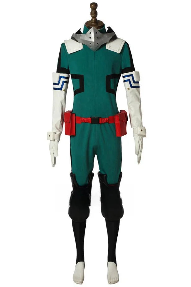 Anime My Hero Academia Midoriya Izuku Deku Battle Cosplay Kostum Halloween Costume Party Carnival Unisex Set