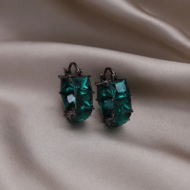 Boucles d'oreilles carrées en cristal gris plaqué or, nouveau Design coréen, bijoux à la mode, accessoires de travail quotidiens élégants pour femmes, 2023