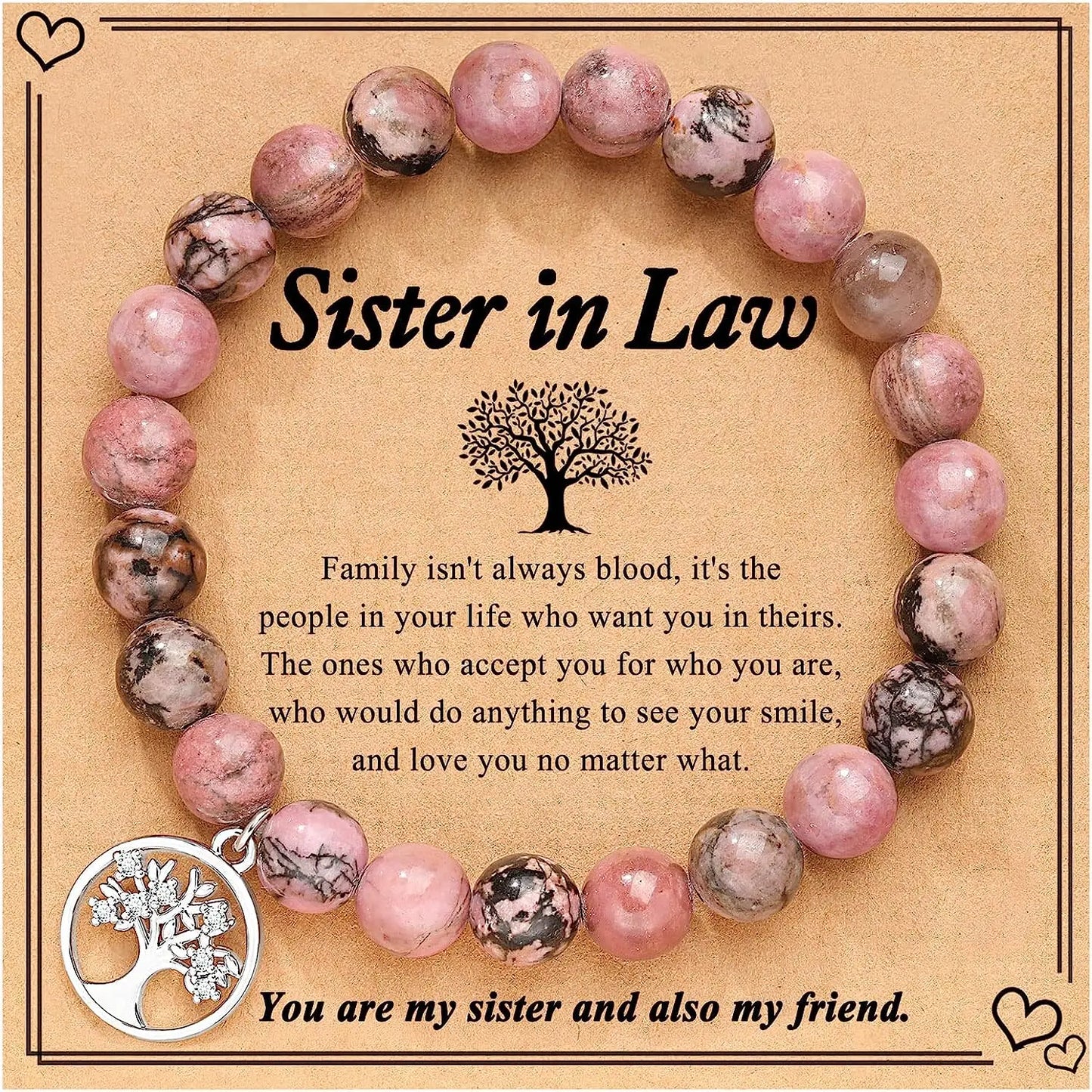 Bracelet en Agate violette, carte d'arbre de vie, Bracelet en pierre naturelle perlée de Rhodochrosite, cadeaux d'anniversaire et de noël pour Nana/grand-mère/maman