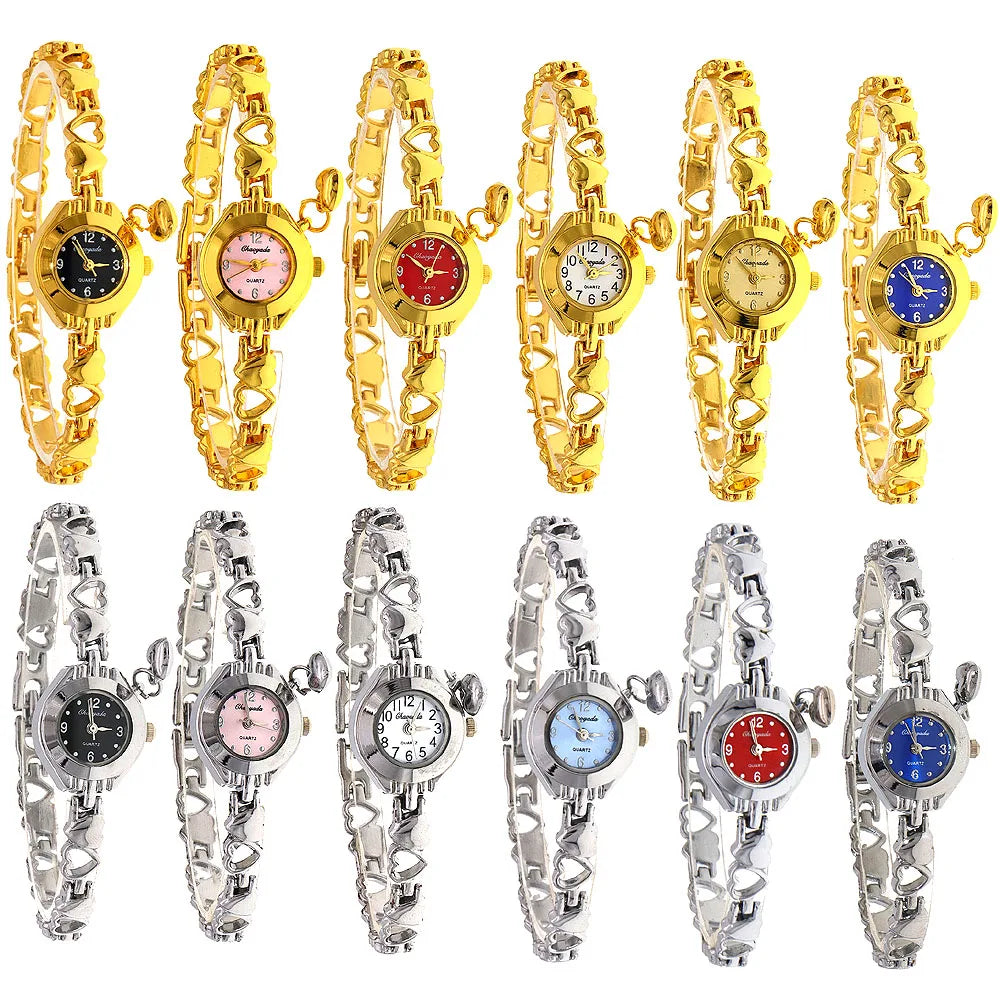 Montre-bracelet à quartz avec pendentif coeur pour femme, petit cadran, mode, mignon, vente en gros, nouveauté