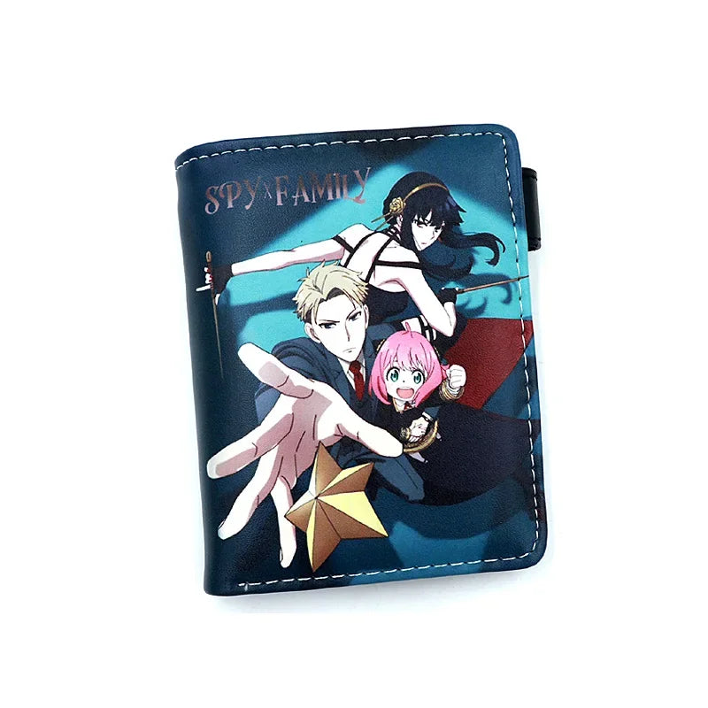 Anime SPY×FAMILY Loid Anya Forger Yor PU Bifold Short Wallets Coin Purse with Inner Zipper Pocket