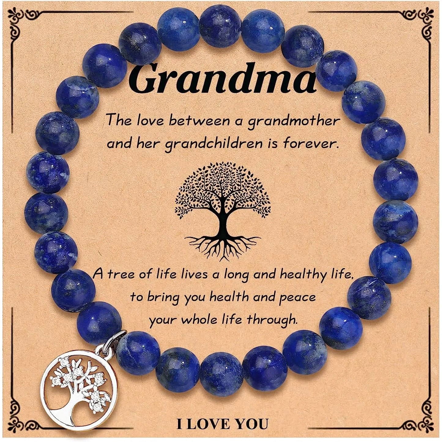 Bracelet en Agate violette, carte d'arbre de vie, Bracelet en pierre naturelle perlée de Rhodochrosite, cadeaux d'anniversaire et de noël pour Nana/grand-mère/maman