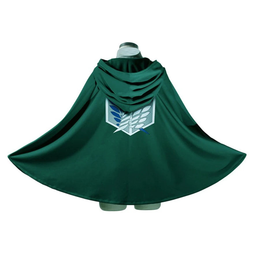 Attack on Titan Cosplay Costume, Anime Shingeki no Kyojin Cosplay, Jacket Coat, Eren Scout Legion, Green Cape Coat, Halloween