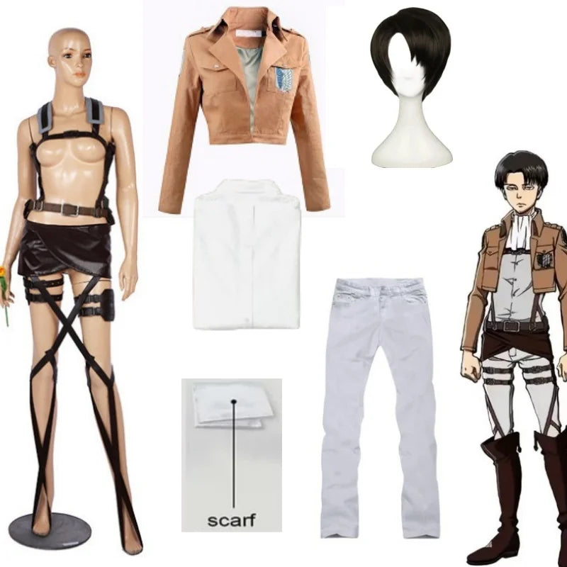 Attack on Titan Levi Ackerman Anime Cosplay Belt, Mikasa Eren Jaeger, Soldier Commander, Poitou Corps, Freedom Wings