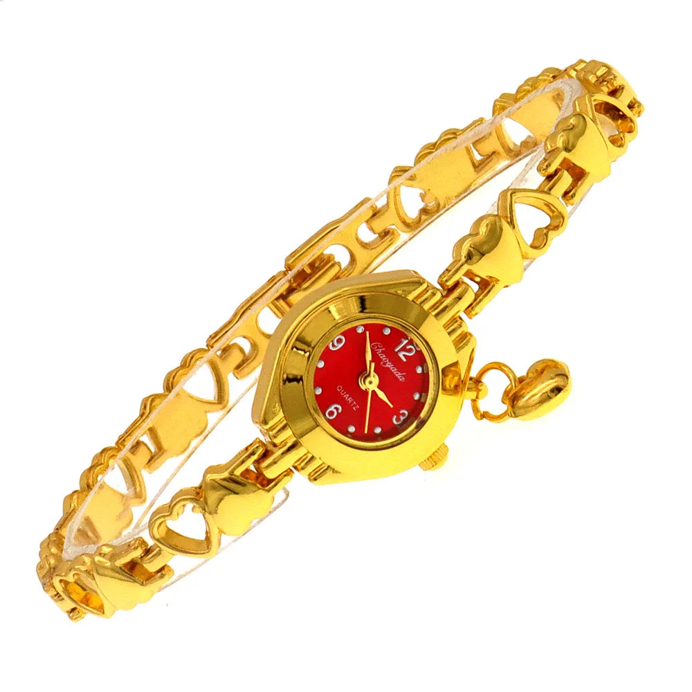 Montre-bracelet à quartz avec pendentif coeur pour femme, petit cadran, mode, mignon, vente en gros, nouveauté