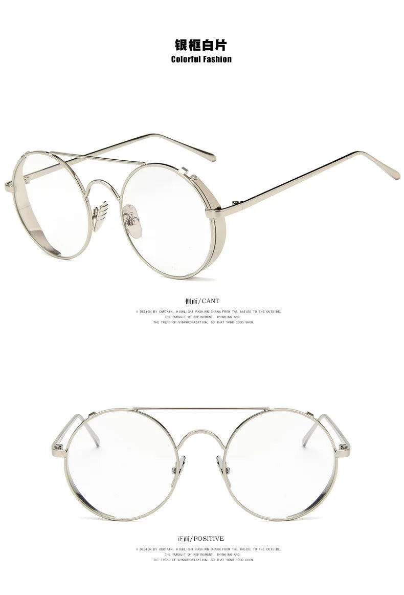 Anime Attack on Titan Zeke Jaeger Metal Steampunk Cosplay Goggles with Pio Mirror Retro Round Frame