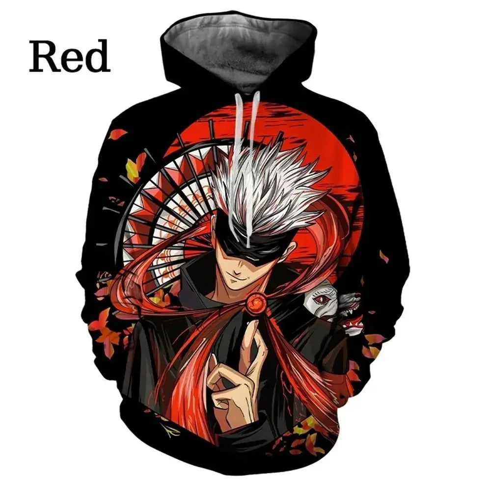 Men's Hoodie Anime Manga Jujutsu Kaisen Satoru Gojo 3D Print Fashion Pullover New Men's Clothing
