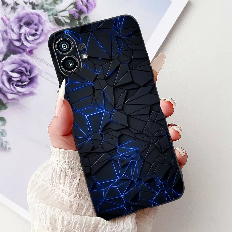 Coque de téléphone 6.55 "pour rien de téléphone (1) One 1 A063 couverture arrière antichoc en Silicone noir souple pour rien Phone1 dessin animé Funda nouveau