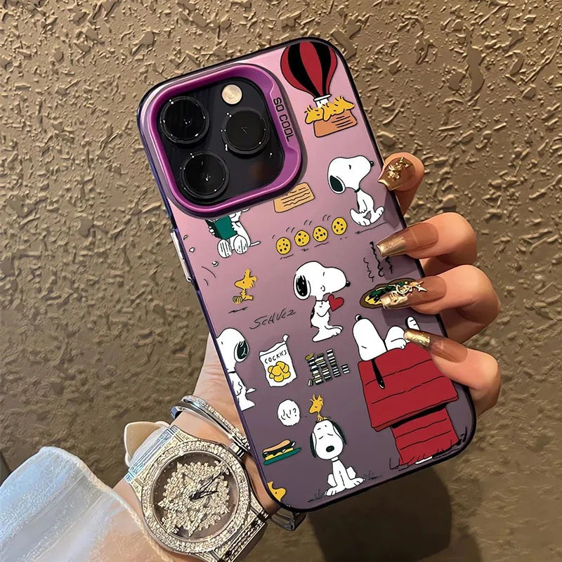 Jolie coque de téléphone Snoopy de dessin animé, étui antichoc pour iPhone 16 15 14 13 12 11 Pro Max XR XS MAX 7 8 PLUS MINI Y2K
