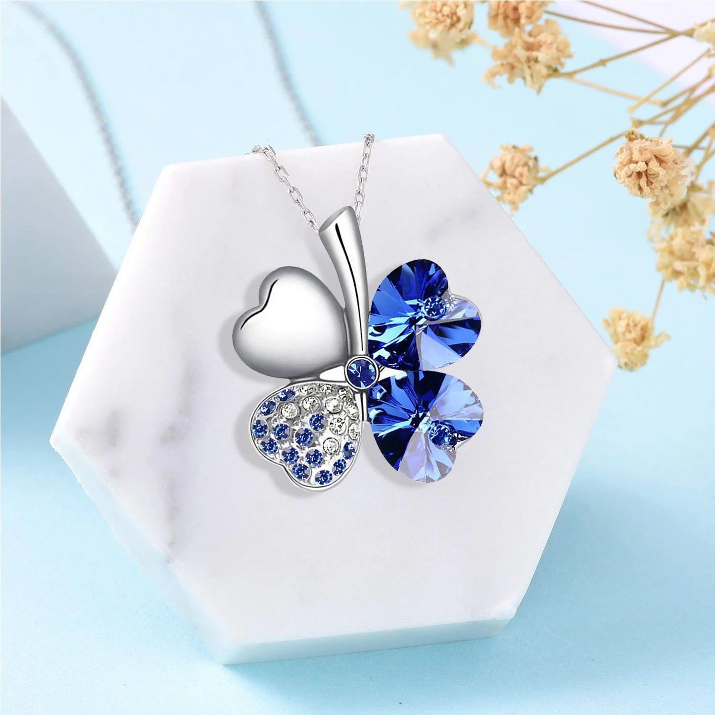 Cristal 4 feuilles trèfle pendentif colliers amant cadeau d'anniversaire qualité mode bijoux livraison directe charme filles mariage
