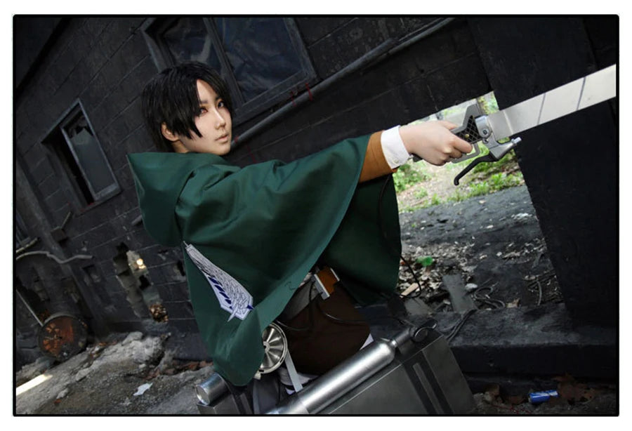 Attack on Titan Cosplay Costume, Anime Shingeki no Kyojin Cosplay, Jacket Coat, Eren Scout Legion, Green Cape Coat, Halloween