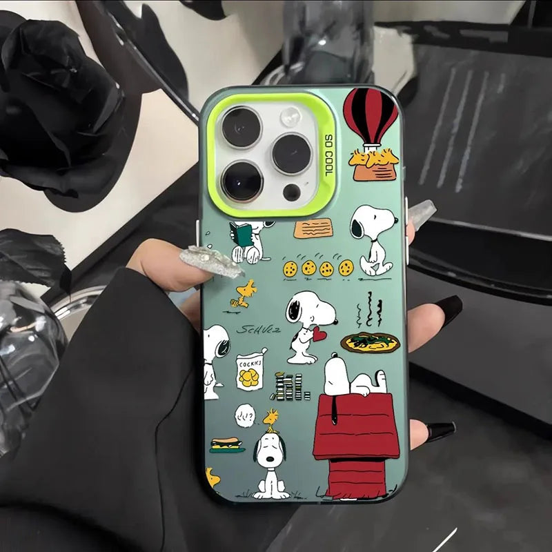 Jolie coque de téléphone Snoopy de dessin animé, étui antichoc pour iPhone 16 15 14 13 12 11 Pro Max XR XS MAX 7 8 PLUS MINI Y2K