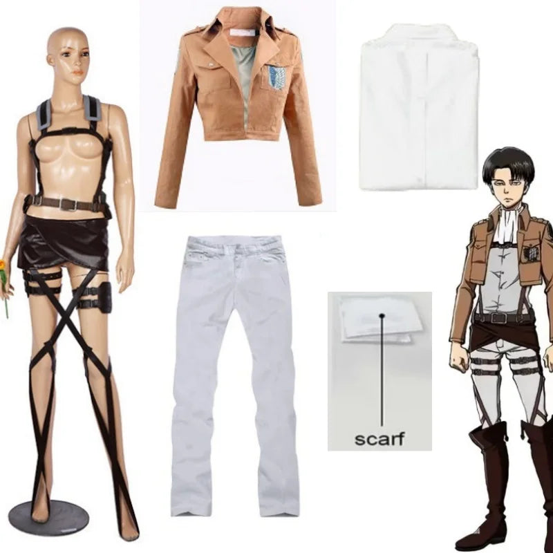 Attack on Titan Levi Ackerman Anime Cosplay Belt, Mikasa Eren Jaeger, Soldier Commander, Poitou Corps, Freedom Wings