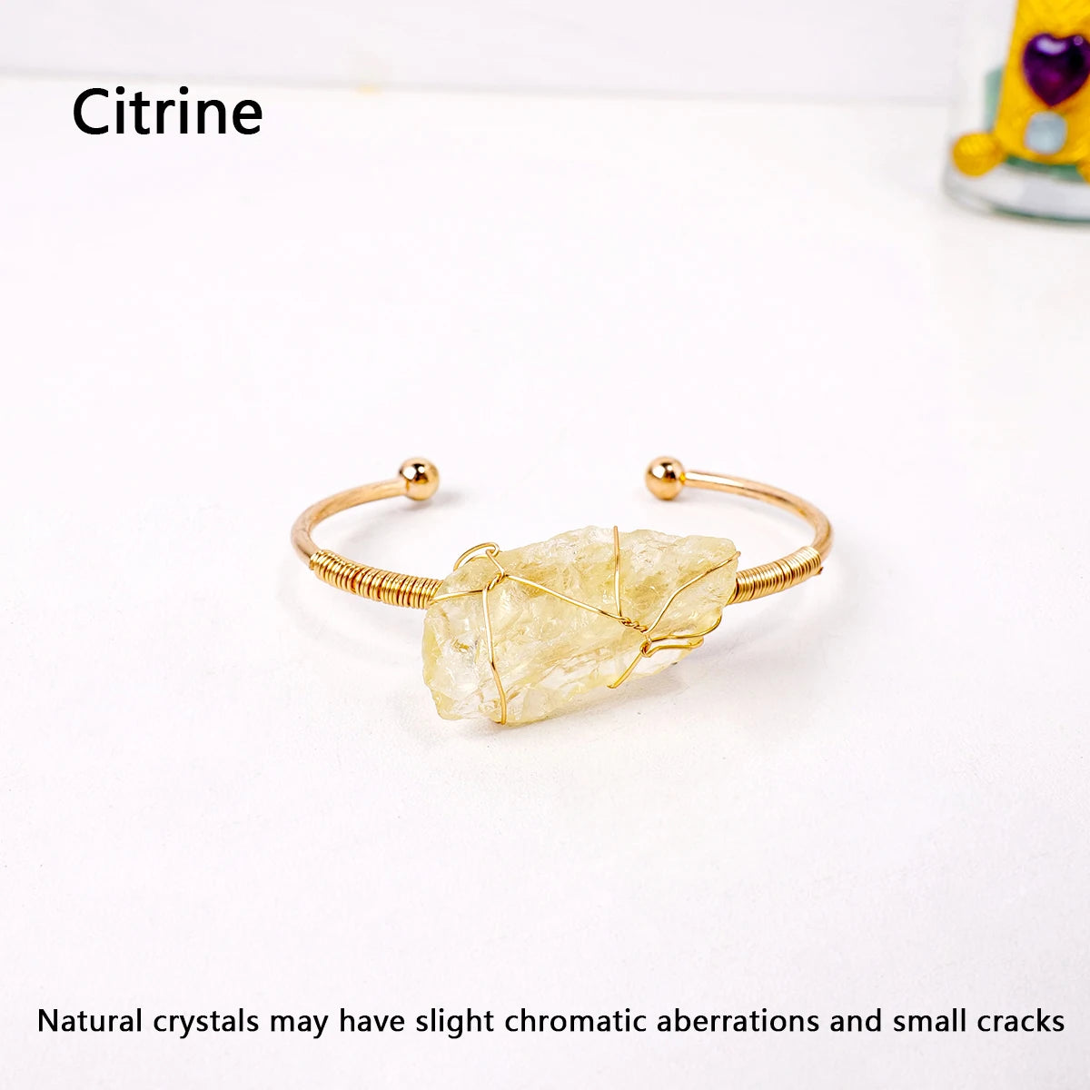 Bracelet en cristal naturel avec pierres précieuses brutes, 1 pièce, fil de cuivre tissé à la main, ouvert, breloque assortie à la mode, bijoux fins
