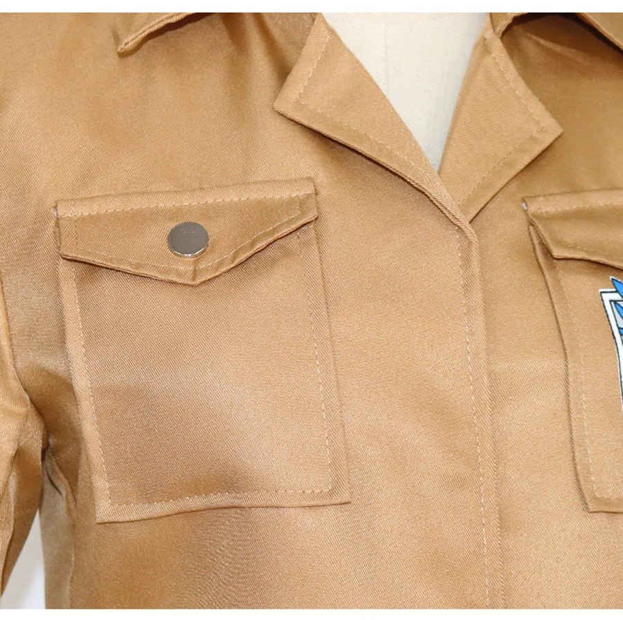 Attack on Titan Cosplay Costume, Anime Shingeki no Kyojin Cosplay, Jacket Coat, Eren Scout Legion, Green Cape Coat, Halloween