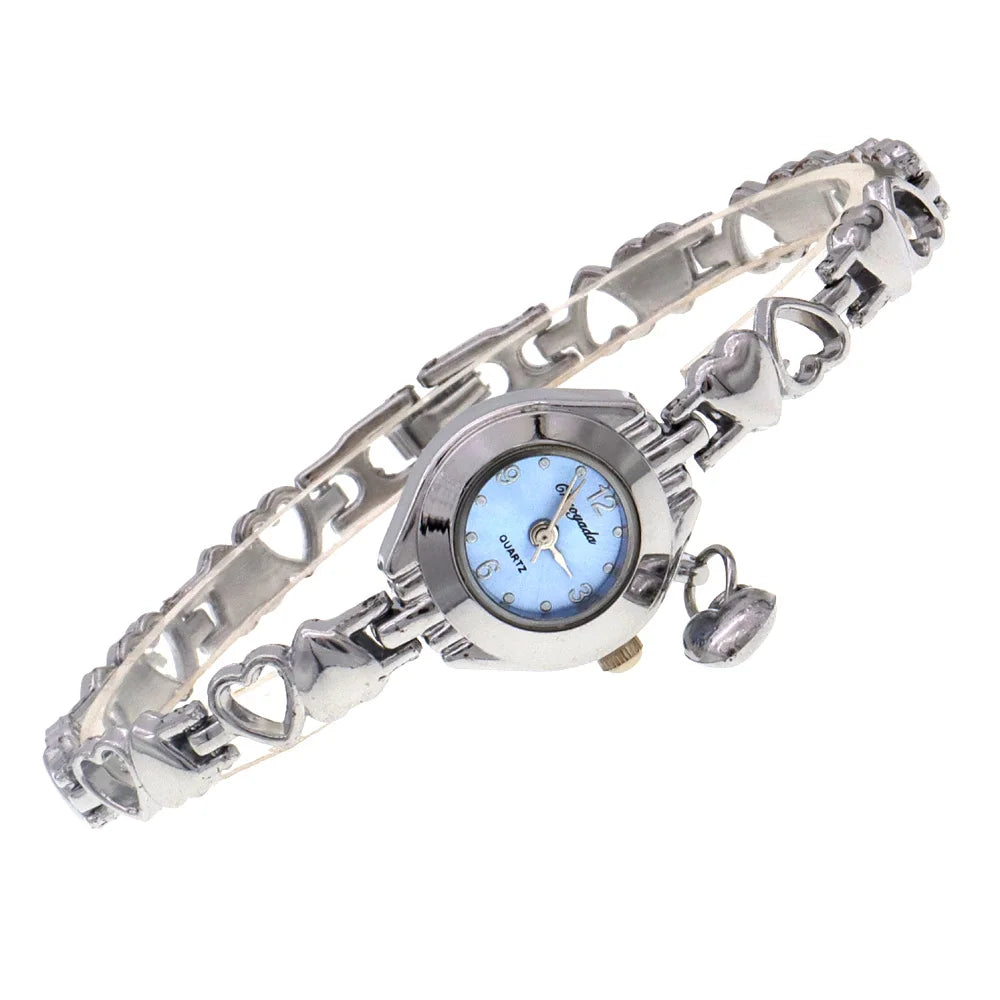 Montre-bracelet à quartz avec pendentif coeur pour femme, petit cadran, mode, mignon, vente en gros, nouveauté