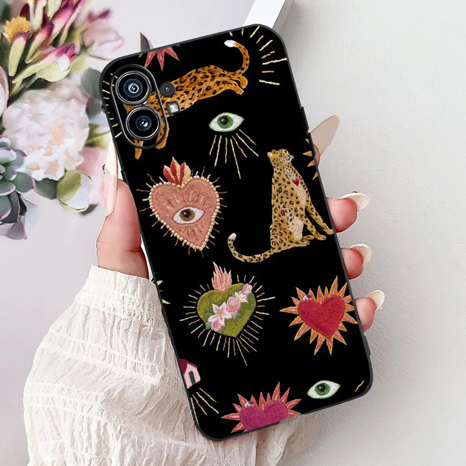 Coque de téléphone 6.55 "pour rien de téléphone (1) One 1 A063 couverture arrière antichoc en Silicone noir souple pour rien Phone1 dessin animé Funda nouveau