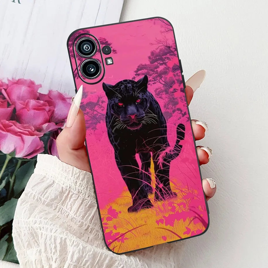 Coque de téléphone 6.55 "pour rien de téléphone (1) One 1 A063 couverture arrière antichoc en Silicone noir souple pour rien Phone1 dessin animé Funda nouveau