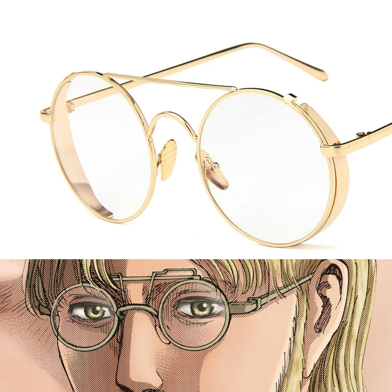 Anime Attack on Titan Zeke Jaeger Metal Steampunk Cosplay Goggles with Pio Mirror Retro Round Frame