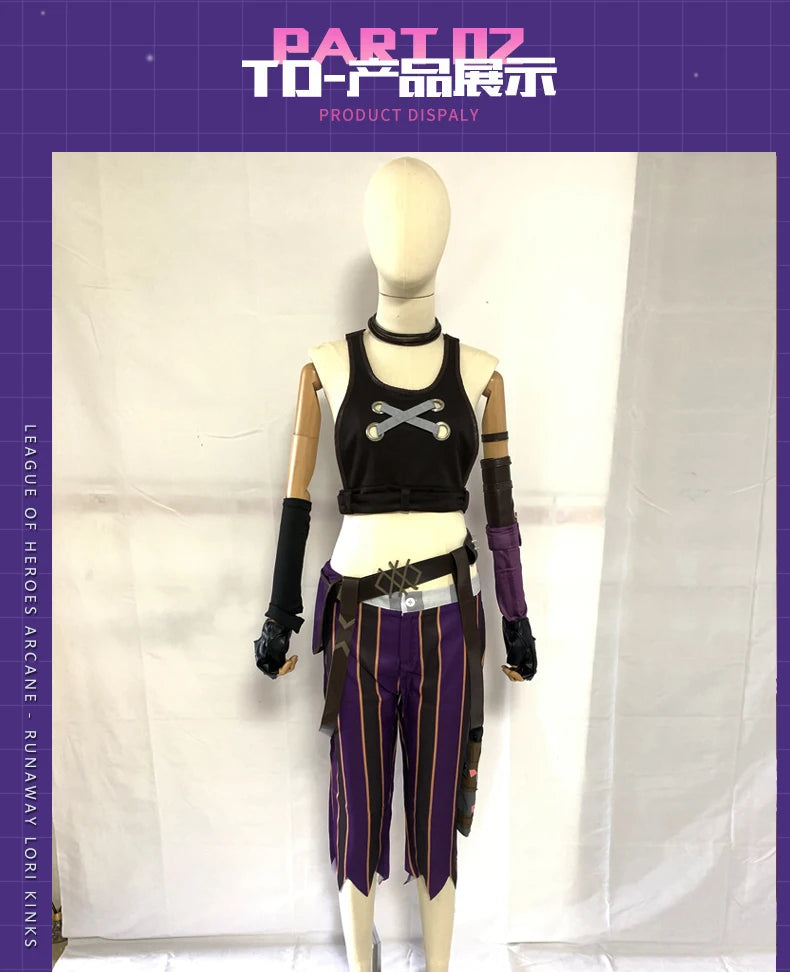 Jinx Arcane Cosplay Costume (League of Legends) - Sexy Women's Outfit with Accessories - Halloween & Manga Convention Costume