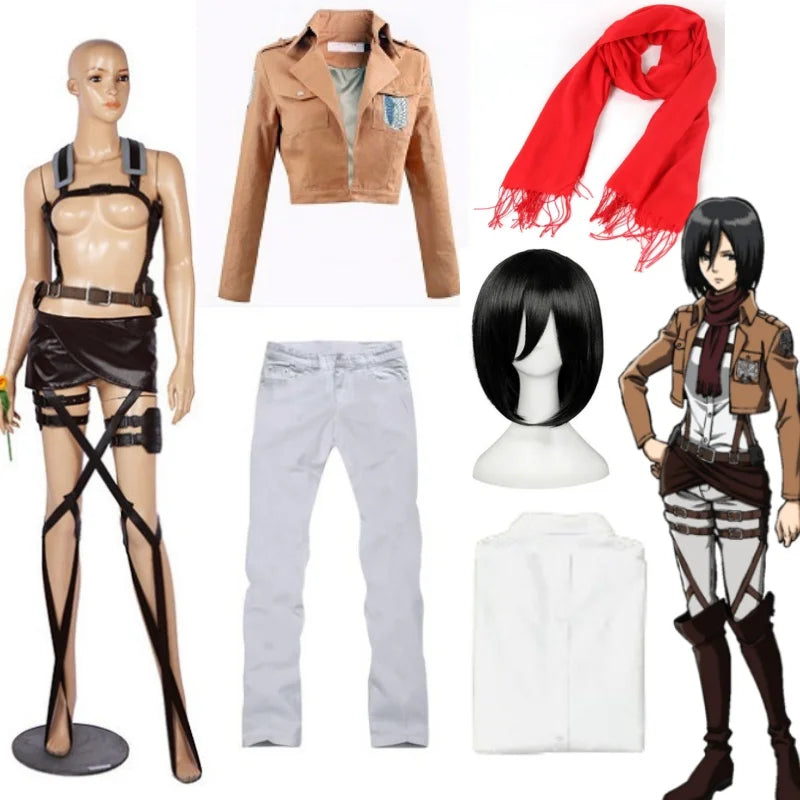 Attack on Titan Levi Ackerman Anime Cosplay Belt, Mikasa Eren Jaeger, Soldier Commander, Poitou Corps, Freedom Wings