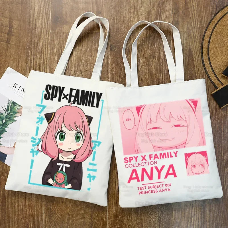 Spy X Family Shopper sac impression toile Anime Kawaii Anya Forger sac fourre-tout sacs à main SPYFAMILY femmes sac Harajuku sacs à bandoulière