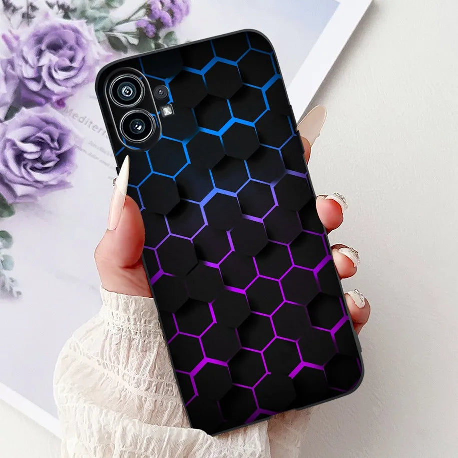 Coque de téléphone 6.55 "pour rien de téléphone (1) One 1 A063 couverture arrière antichoc en Silicone noir souple pour rien Phone1 dessin animé Funda nouveau
