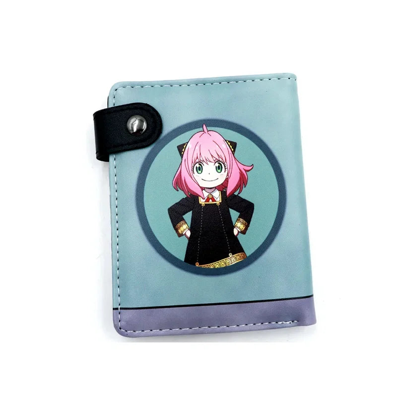 Anime SPY×FAMILY Loid Anya Forger Yor PU Bifold Short Wallets Coin Purse with Inner Zipper Pocket